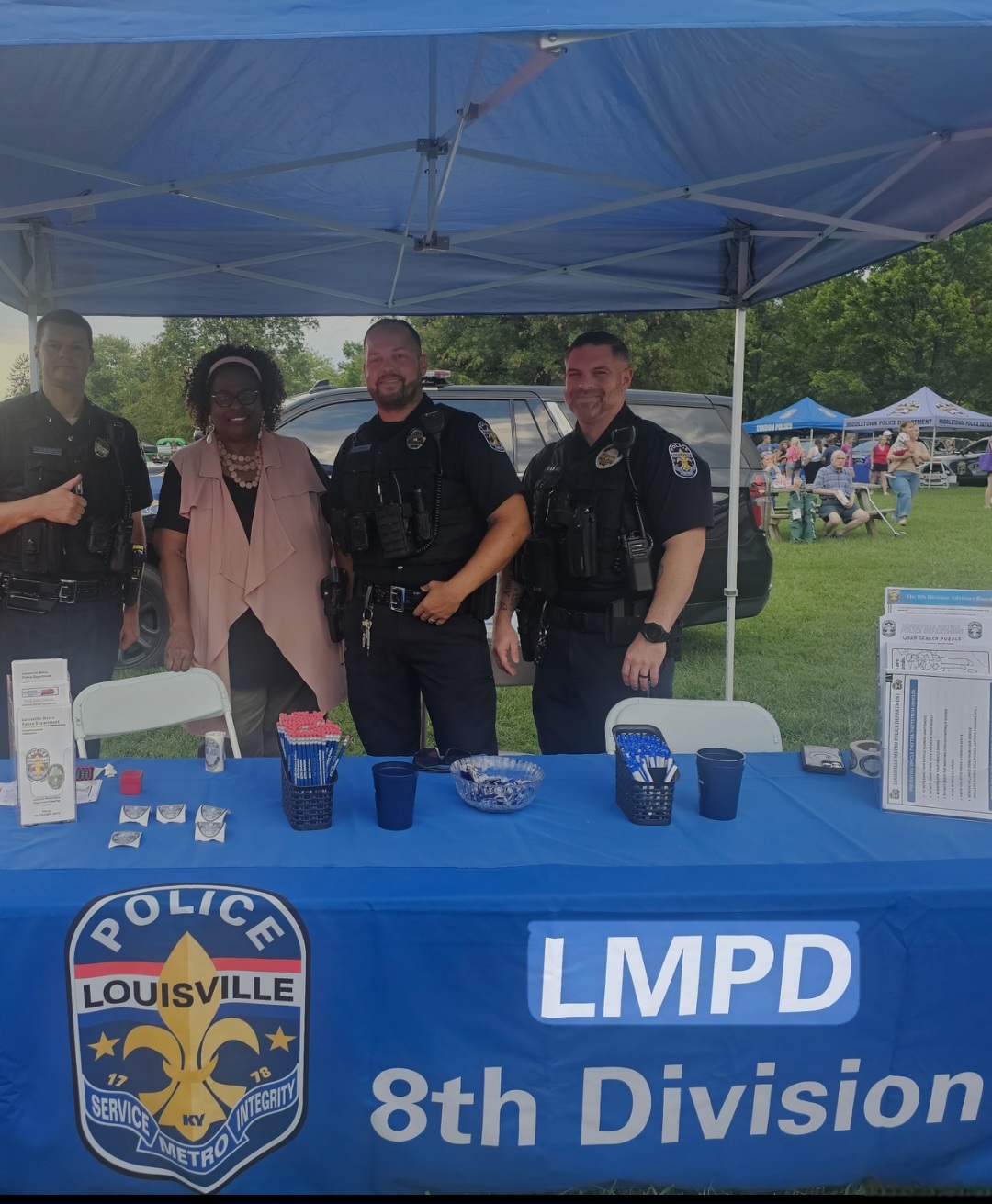 With LMPD 8th Division officers at a community event