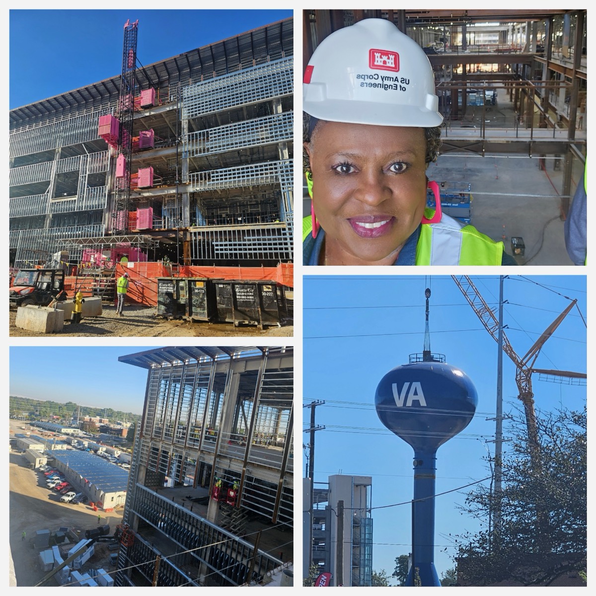 Dr. McCraney in a hard hat touring the VA Medical Center construction site